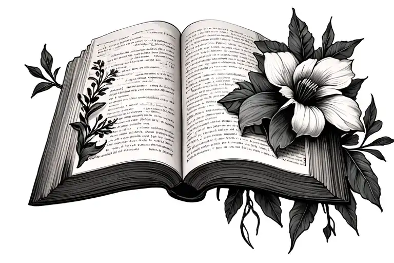book, wall, fluer di les tattoo design idea
