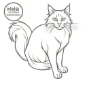black maine coon cat tattoo design idea