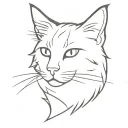 black maine coon cat tattoo design idea