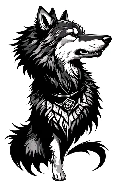 Wolf Nordic, German, English, Roman, American, for family masculinity, tattoo design idea