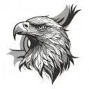 eagle head with abstract design, add some soft shade in a shape, the tattoo is for chest tattoo design idea