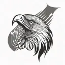 eagle head with abstract design, add some soft shade in a shape, the tattoo is for chest tattoo design idea