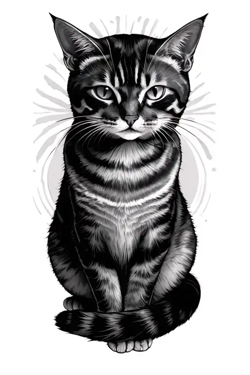 Tattoo of a semicolon with a cat sitting tattoo design idea