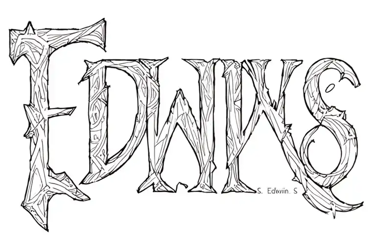 "Edwin S. Tabios" lettering tattoo design idea