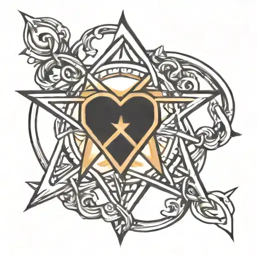 heartagram tattoo design idea