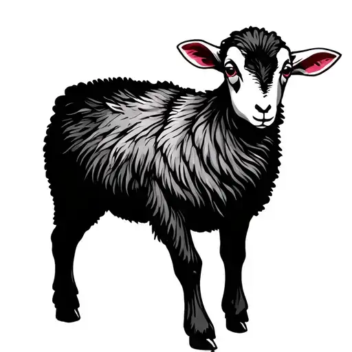 lamb standing tattoo design idea