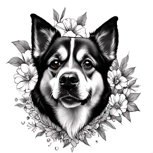 Half sleeve tatto for memorial of my mother and dog. tattoo design idea