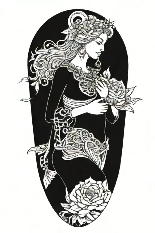fortuna goddess sexy fit tattoo design idea