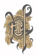 Chinese lettering Fuck Cancer zodiac symbol tattoo design idea