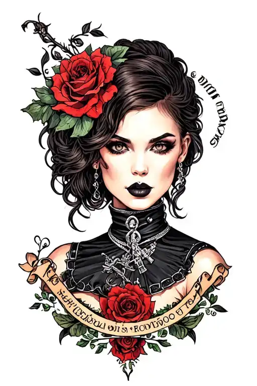 domina bdsm girl tattoo design idea