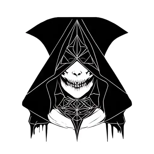 Spooky evil nun tattoo design idea