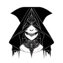 Spooky evil nun tattoo design idea