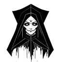 Spooky evil nun tattoo design idea
