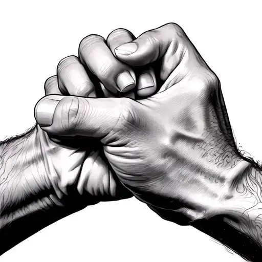 two hands doing a pinky promise that isn't basic and has somthing unique to it tattoo design idea