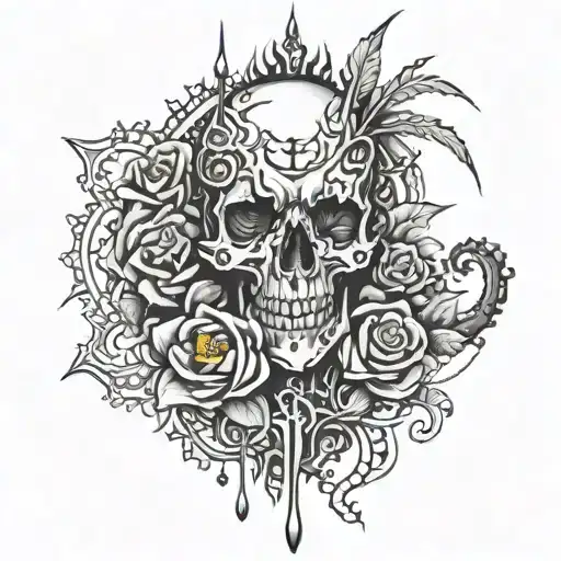 gore tex shows love and pain tattoo design idea