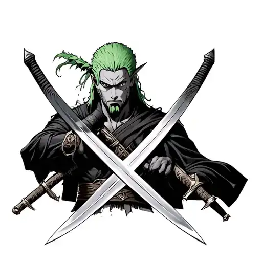 Zoro Three Swords tattoo design idea