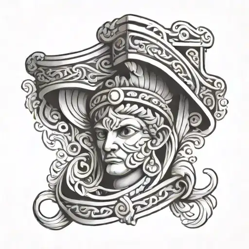 greek miander band tattoo design idea