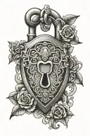 heart shaped lock tattoo design idea