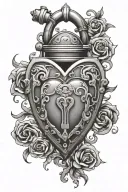 heart shaped lock tattoo design idea