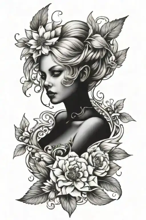 pretty daughters Marlie Aurora tattoo design idea