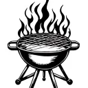 bbq grill onfire tattoo design idea