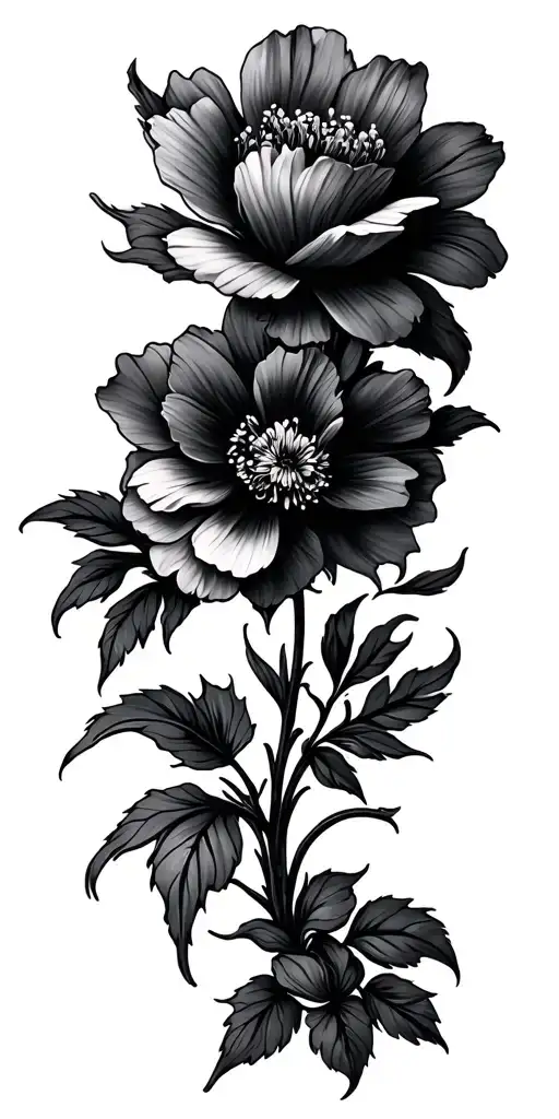 Floral design tattoo design idea