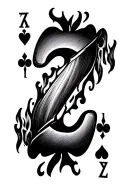 7 and a 2 poker cards burning tattoo design idea