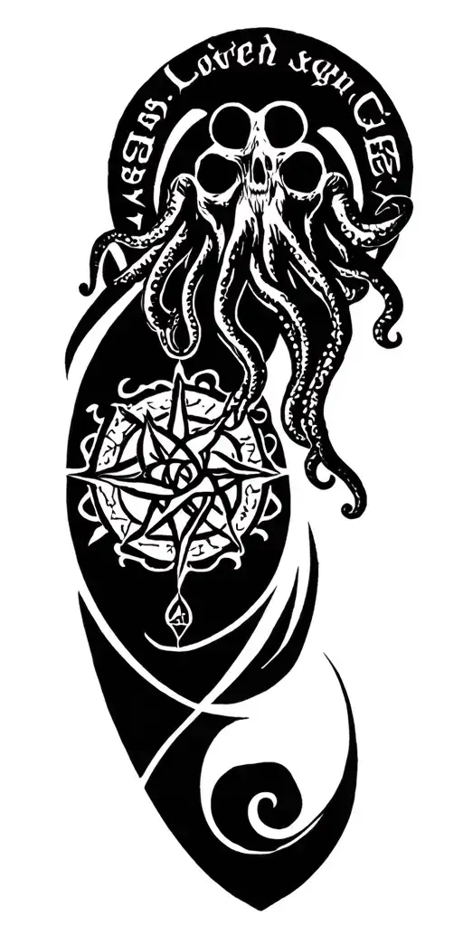 Cthulhu Symbols, the Elder Sign, Lovecraftian, Necromomicon Sigil, Eldritch Horror tattoo design idea