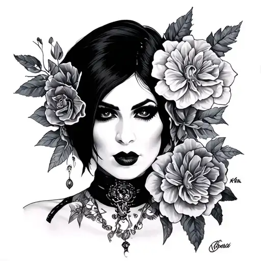 neo-traditional siouxsie Sioux tattoo design idea
