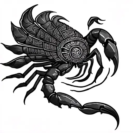 scorpio zodiac into a female aztec goddess tattoo design idea