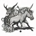 Virgo and Taurus constellations tattoo design idea