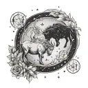 Virgo and Taurus constellations tattoo design idea