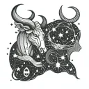 Virgo and Taurus constellations tattoo design idea