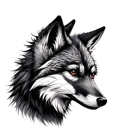 silver fox tattoo design idea