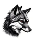 silver fox tattoo design idea