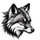 silver fox tattoo design idea