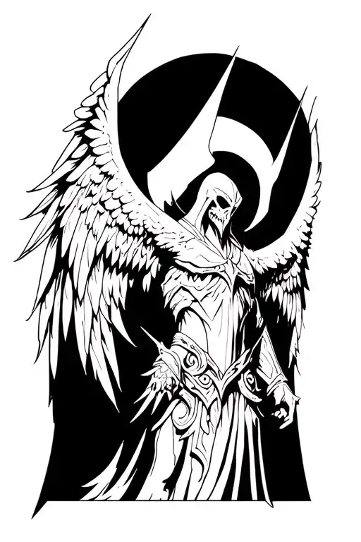 tyrael angel diablo video game tattoo design idea