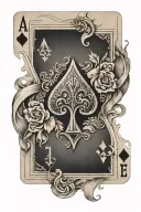 ace of spades overlapping 2 of diamonds playing card tattoo design idea