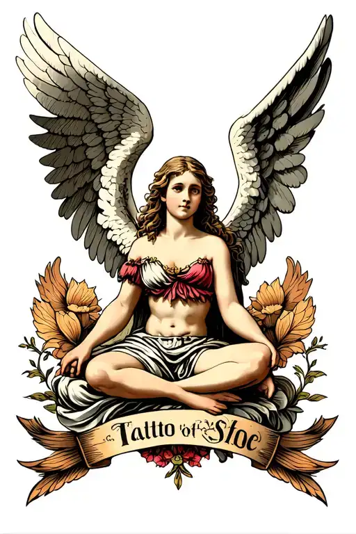 biblically accurate angel  tattoo design idea