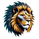 lion aztec warrior tattoo design idea