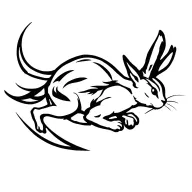 quick rabbit leaping across tattoo design idea