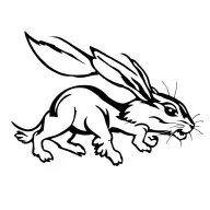 quick rabbit leaping across tattoo design idea