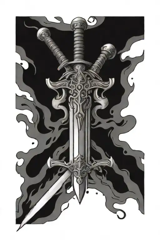 scottish claymore sword tattoo design idea