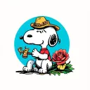 Snoopy enjoying tattoo design idea