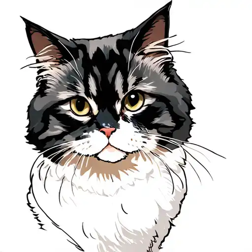 persian cat tattoo design idea