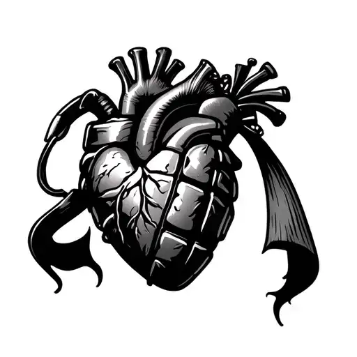 Grenade Heart tattoo design idea
