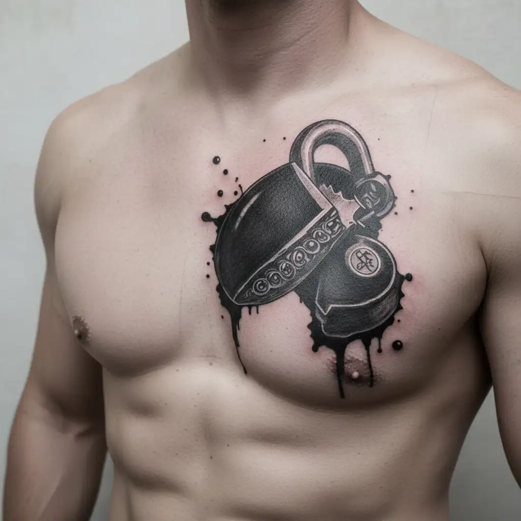 tormented intricated almost broken padlocks  tattoo design idea
