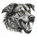 hell hound tattoo design idea