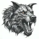 hell hound tattoo design idea