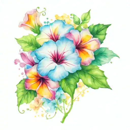 water color petunias tattoo design idea